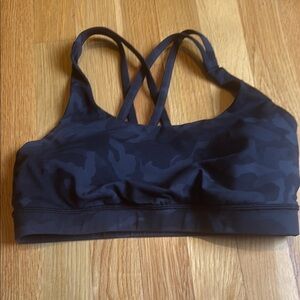 Lululemon Black camo Moisture-Wicking Sports Bra with Cross-Back Straps